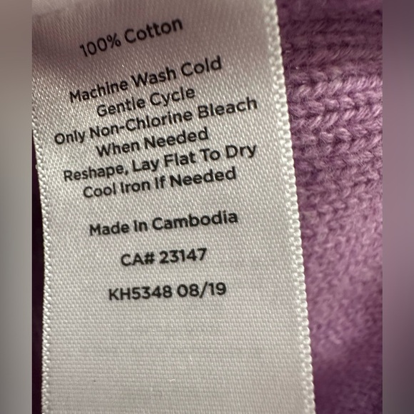 Talbots Women’s Lavender Cable Knit Sweater Long Sleeve Sz P - Picture 4 of 6